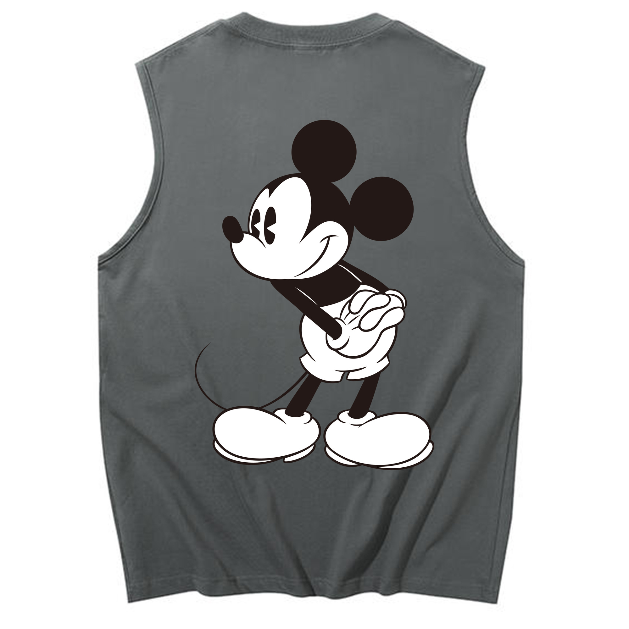 ミッキーマウス Mickey Mouse コットン100％タンクトップ（背面プリント）